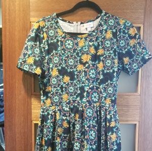 Lularoe Amelia Dress Blue, Green, Orange M